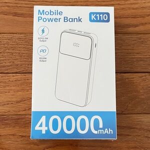NWT Mobile Power Bank K110 40000mAh Portable Charger iPhone and Android